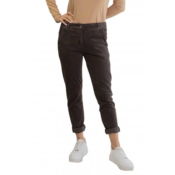 Chino senza pence in velluto 